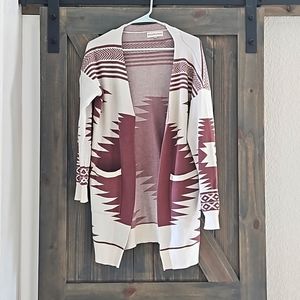 Small Willow & Wind Aztec print cardigan.
